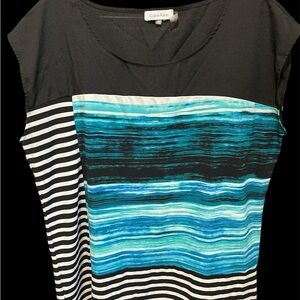 Calvin Klein Ladies Large Multicolor Sleeveless Blouse.